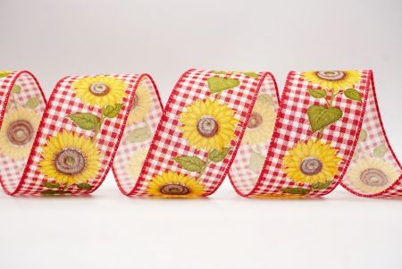 Fairy-tale Lavender And Sunflowers Ribbon_KF7561GC-7-7_red